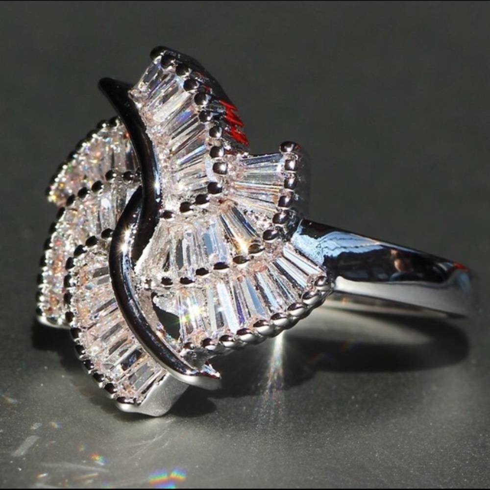 Multi Layer White Sapphire Rings - Picture 4 of 8